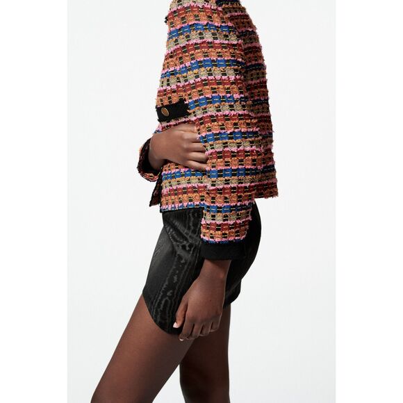 Multicolored Zara Chanel-Like Textured Button Down Cardigan Jacket (NWT) - Picture 5 of 10